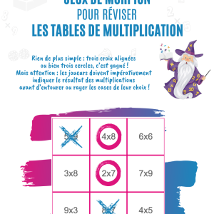 Jeux de Morpion - Tables de multiplication