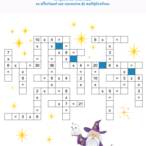 Nombres croisés - tables de multiplication - 1