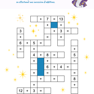 Nombres croisés - additions