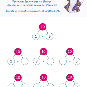 Compléments à 10 - décomposition des nombres
